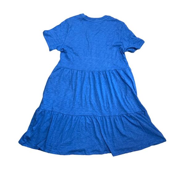 GAP Women's Soft Short Sleeve Crew Neck Tiered Dress - Nautical Blue - Picture 2 of 2